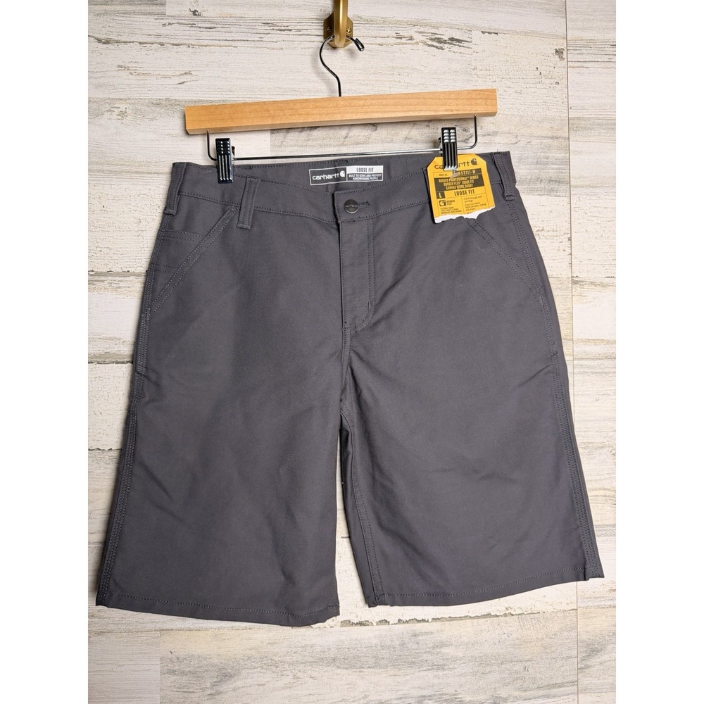 Carhartt Women's 8 Rugged Flex Loose Fit Canvas Work Shorts Gray BS3111-W NWT